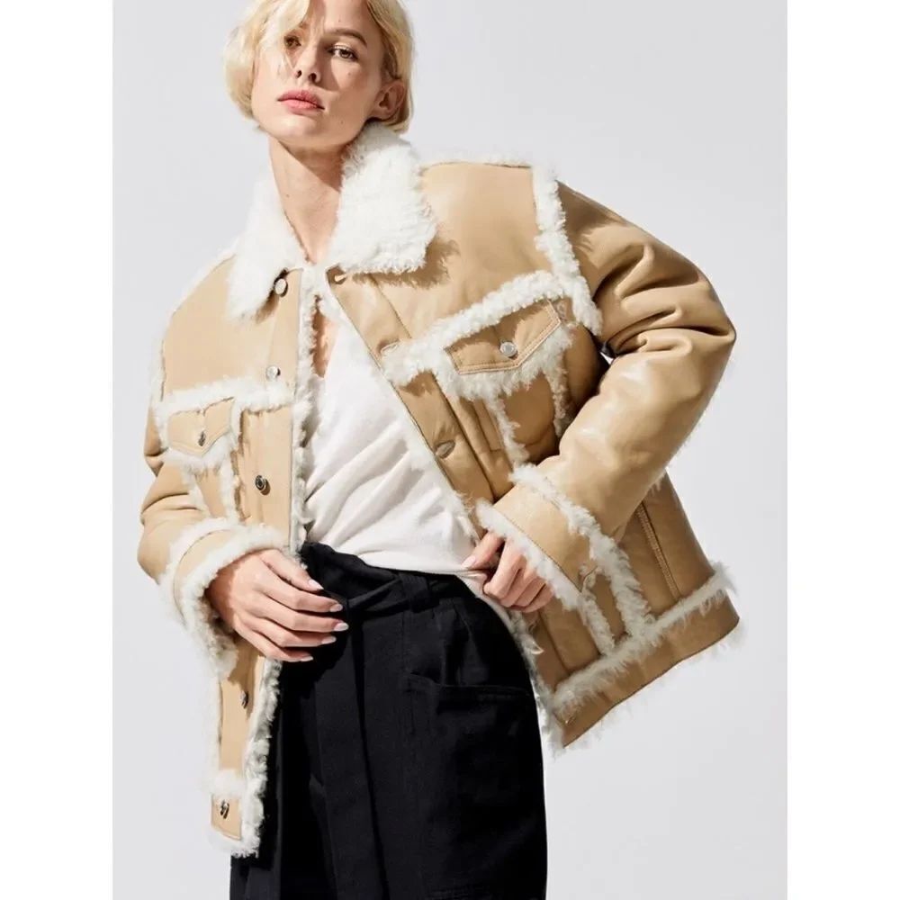 IRO Kwood shearing jacket Beige
